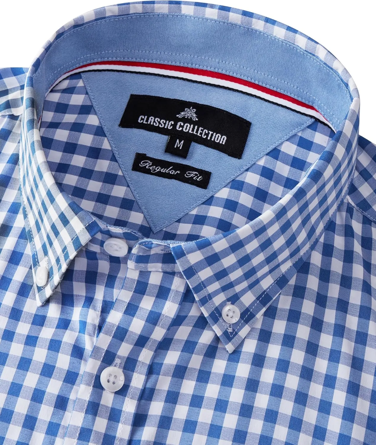 Alimens & Gentle Men's Plaid Button Down Shirts Cotton Long Sleeve Dress Shirts Regular Fit Gingham Shirts