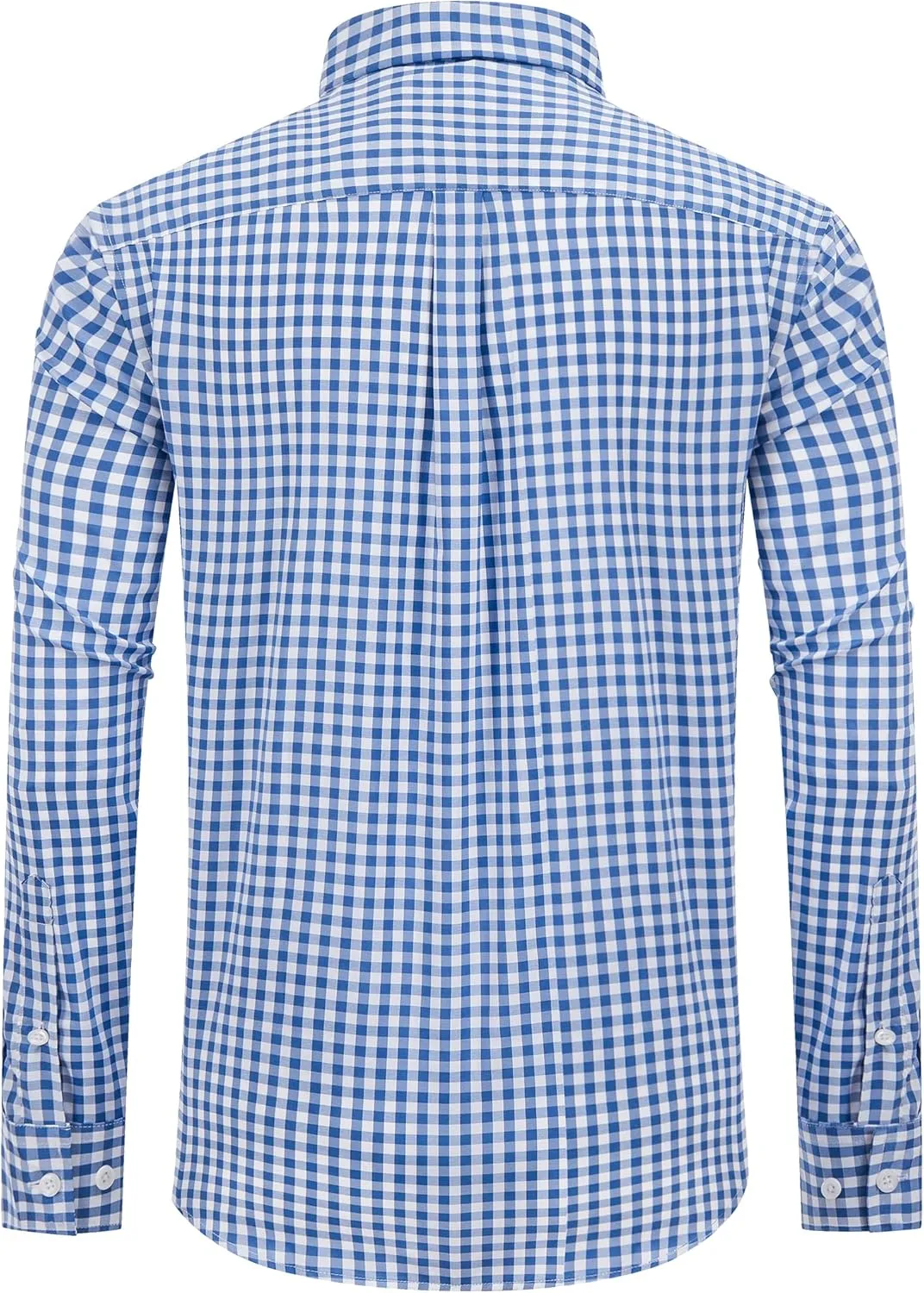 Alimens & Gentle Men's Plaid Button Down Shirts Cotton Long Sleeve Dress Shirts Regular Fit Gingham Shirts