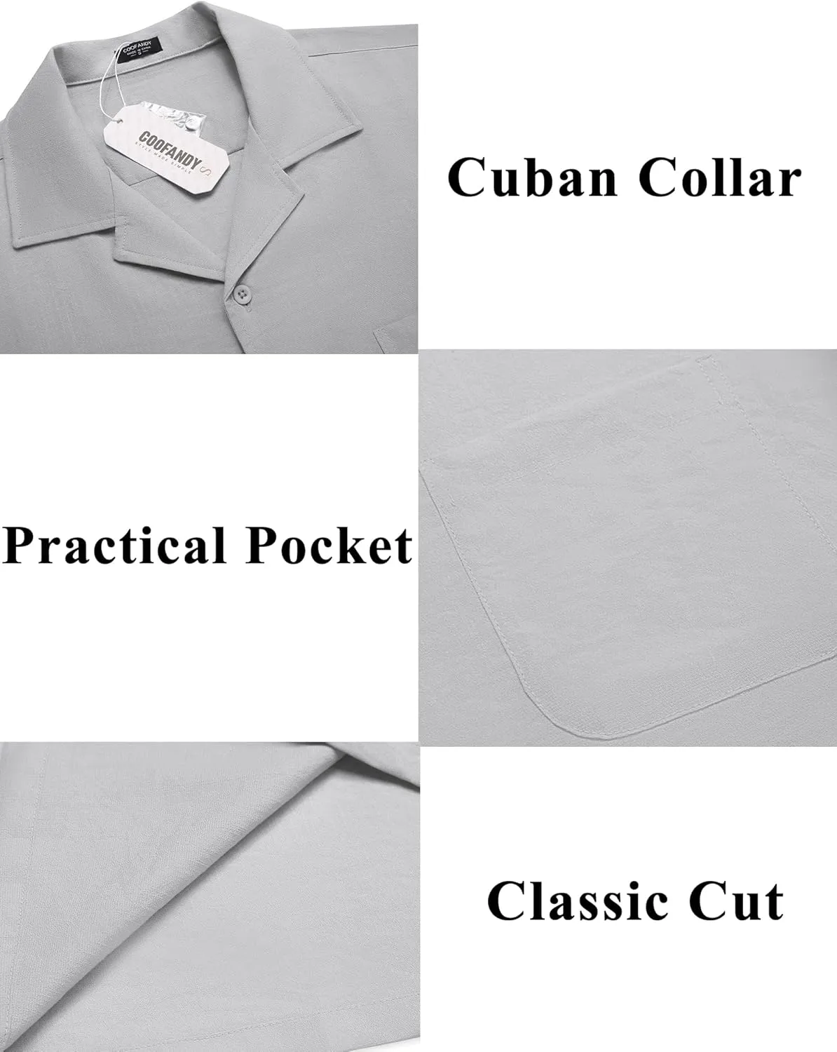 COOFANDY Men's Casual Button Down Shirts Short Sleeve Summer Cuban Vacation Beach Shirts