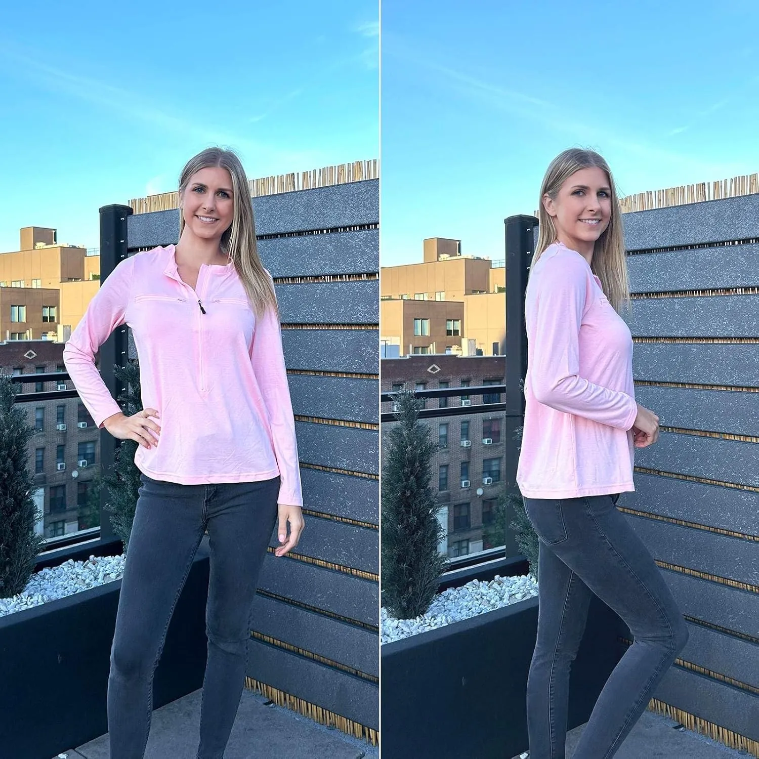 Deyeek Chemo Port Shirts for Women 2 Side Snaps Long Sleeve Shoulder Post Surgery Clothing Dialysis Breast Cancer Shirts