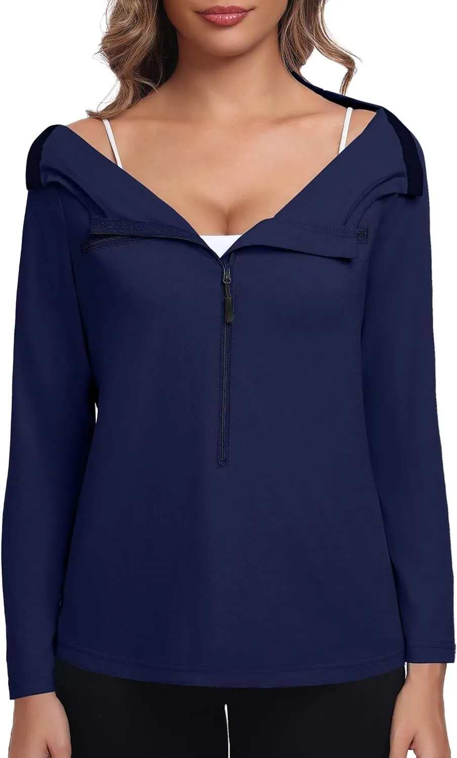 Deyeek Chemo Port Shirts for Women 2 Side Snaps Long Sleeve Shoulder Post Surgery Clothing Dialysis Breast Cancer Shirts