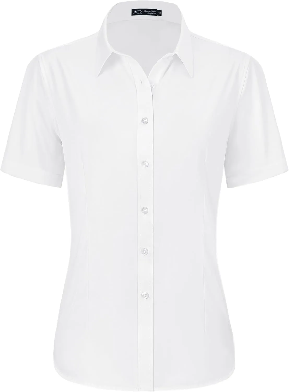 J.VER Womens Button Down Shirts Stretch Wrinkle Free Formal Short Sleeve Dress Shirt Summer Work Blouses Business Casual Tops