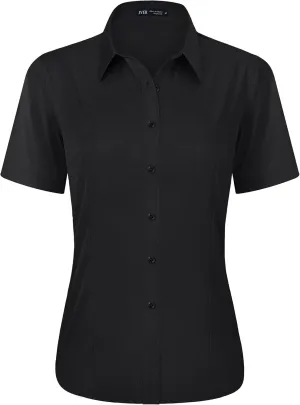 J.VER Womens Button Down Shirts Stretch Wrinkle Free Formal Short Sleeve Dress Shirt Summer Work Blouses Business Casual Tops