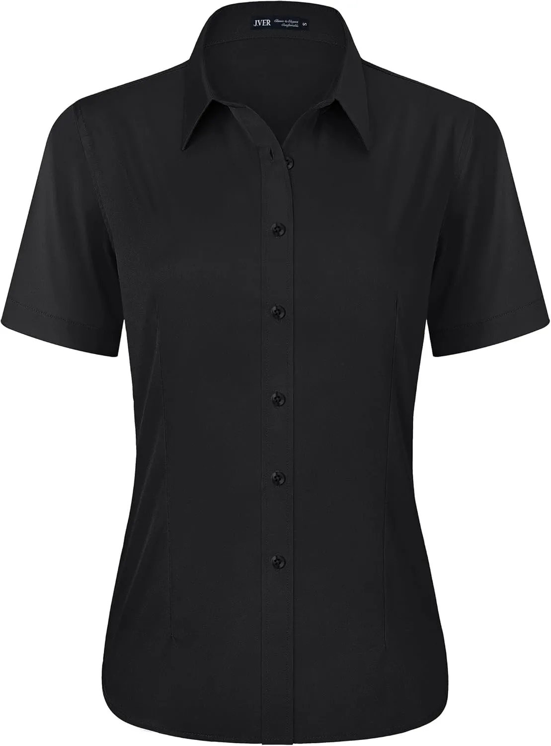 J.VER Womens Button Down Shirts Stretch Wrinkle Free Formal Short Sleeve Dress Shirt Summer Work Blouses Business Casual Tops