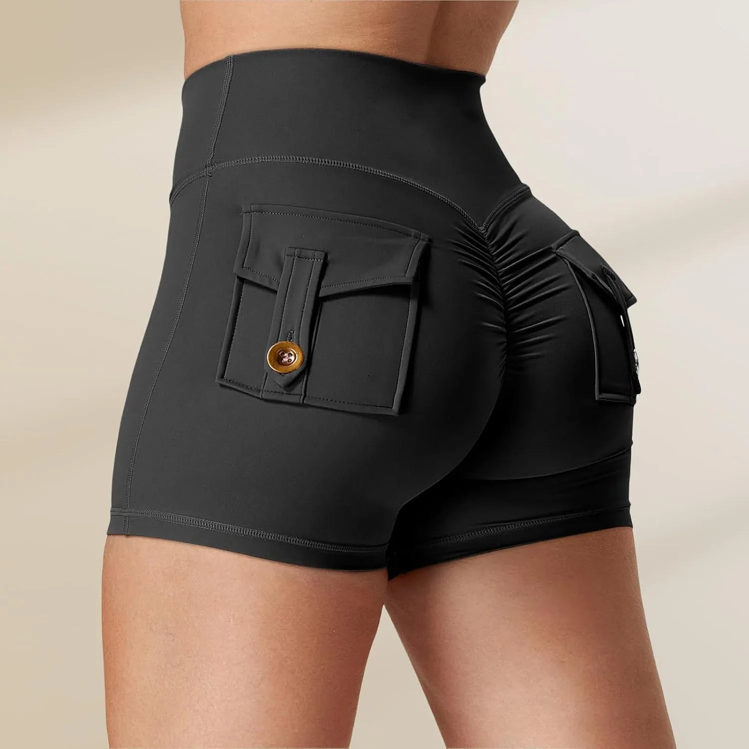 Kubbon Workout Shorts Womens Butt Booty Yoga Lifting Shorts High Waisted Quick Dry Running Athletic Leggings with Pockets