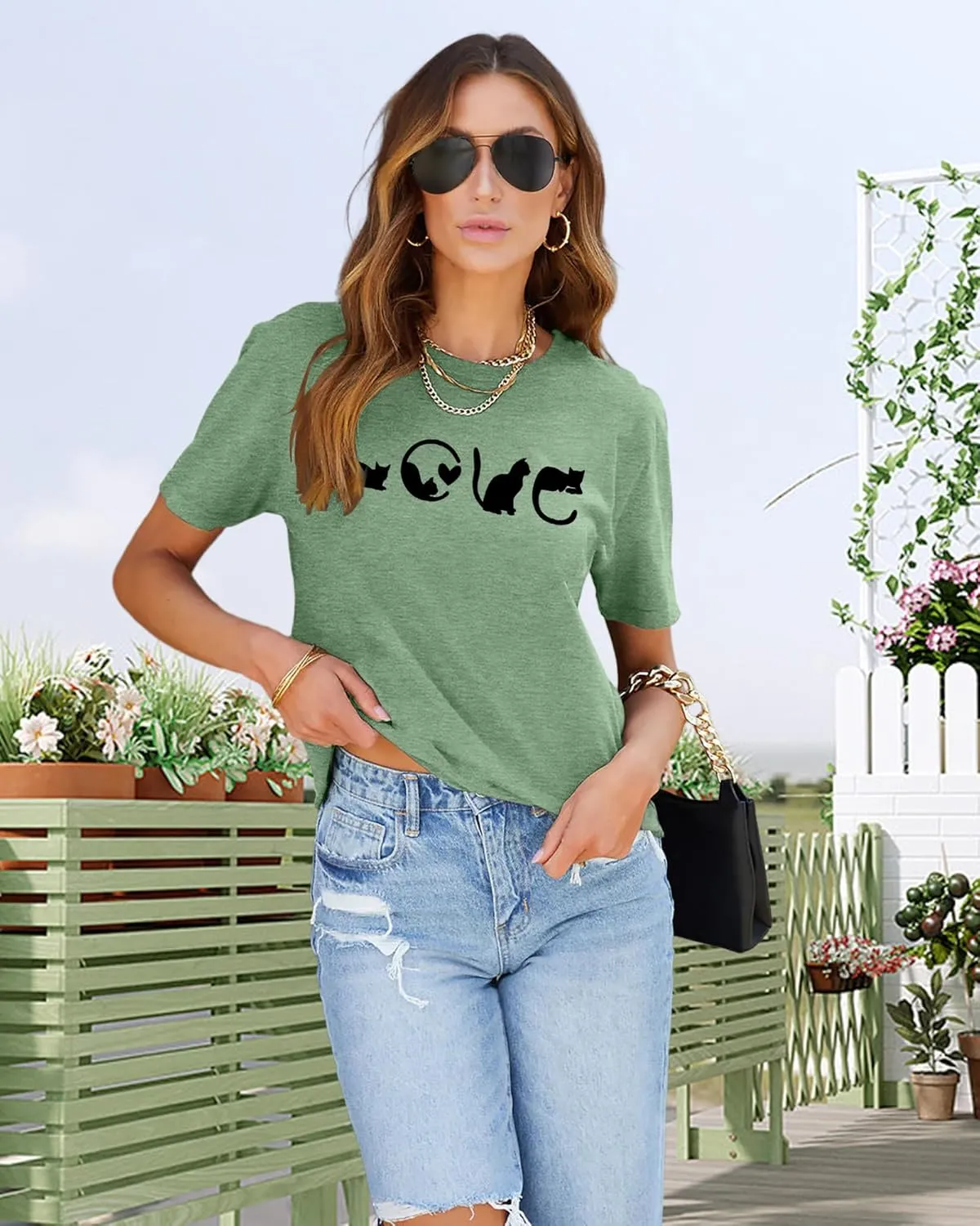 LAZYCHILD Cat Mom Shirts for Women Cat Mama T-Shirts Pet Lover Gifts Shirts Funny Cat Graphic Tees Shirts