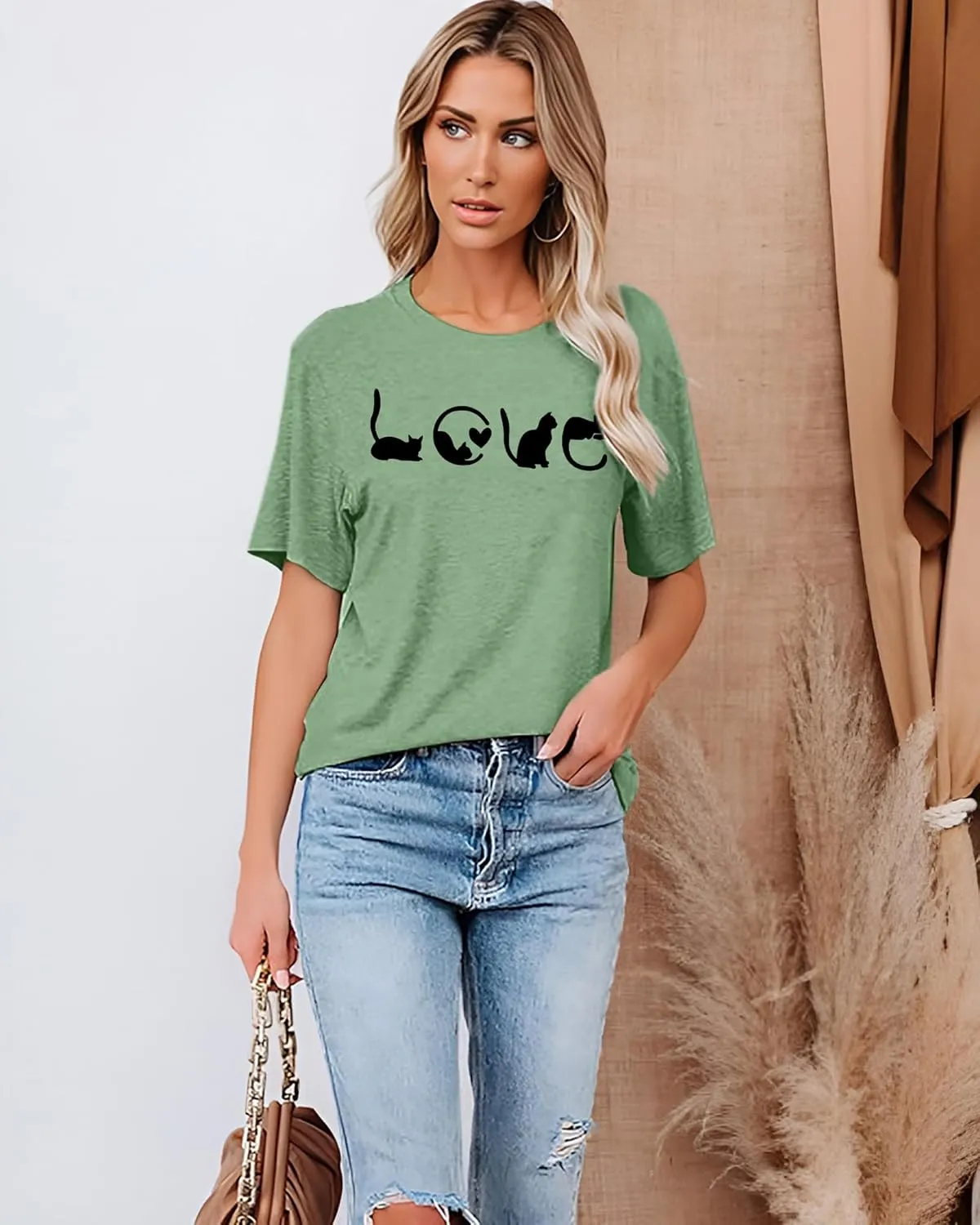 LAZYCHILD Cat Mom Shirts for Women Cat Mama T-Shirts Pet Lover Gifts Shirts Funny Cat Graphic Tees Shirts