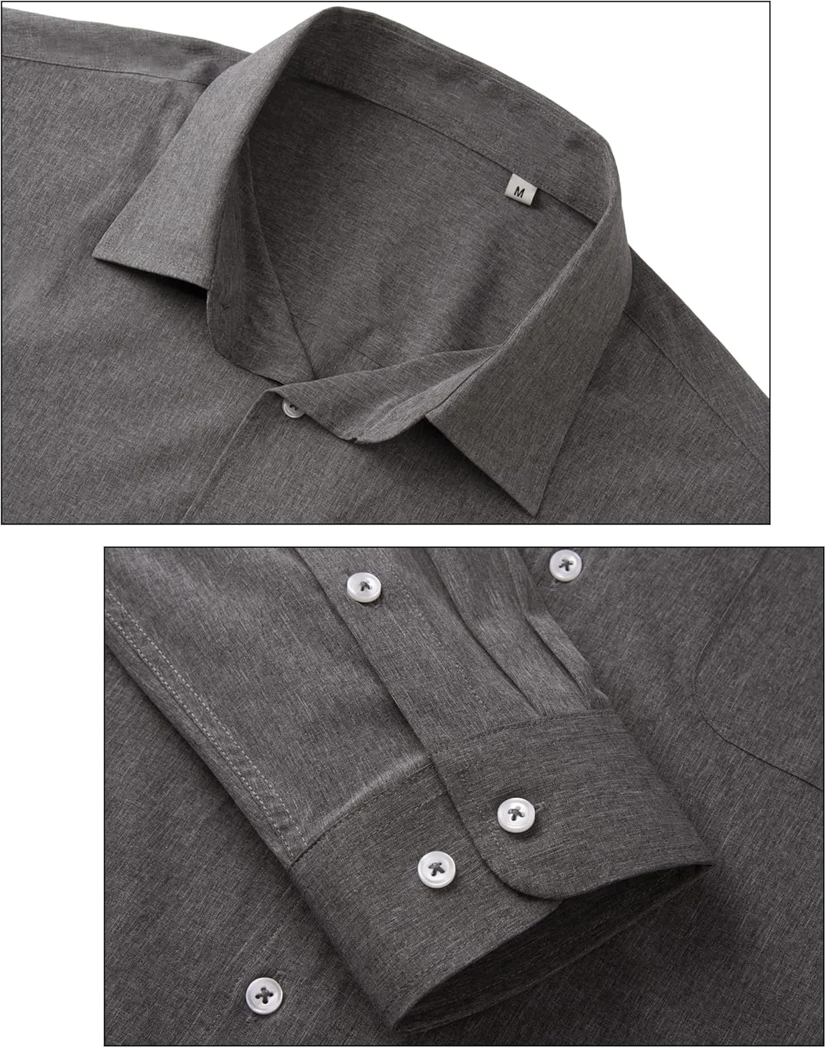 Mens Dress Shirts Long Sleeve Dress Shirts for Men Wrinkle Free Button Down Shirts Big Linen Shirts for Men