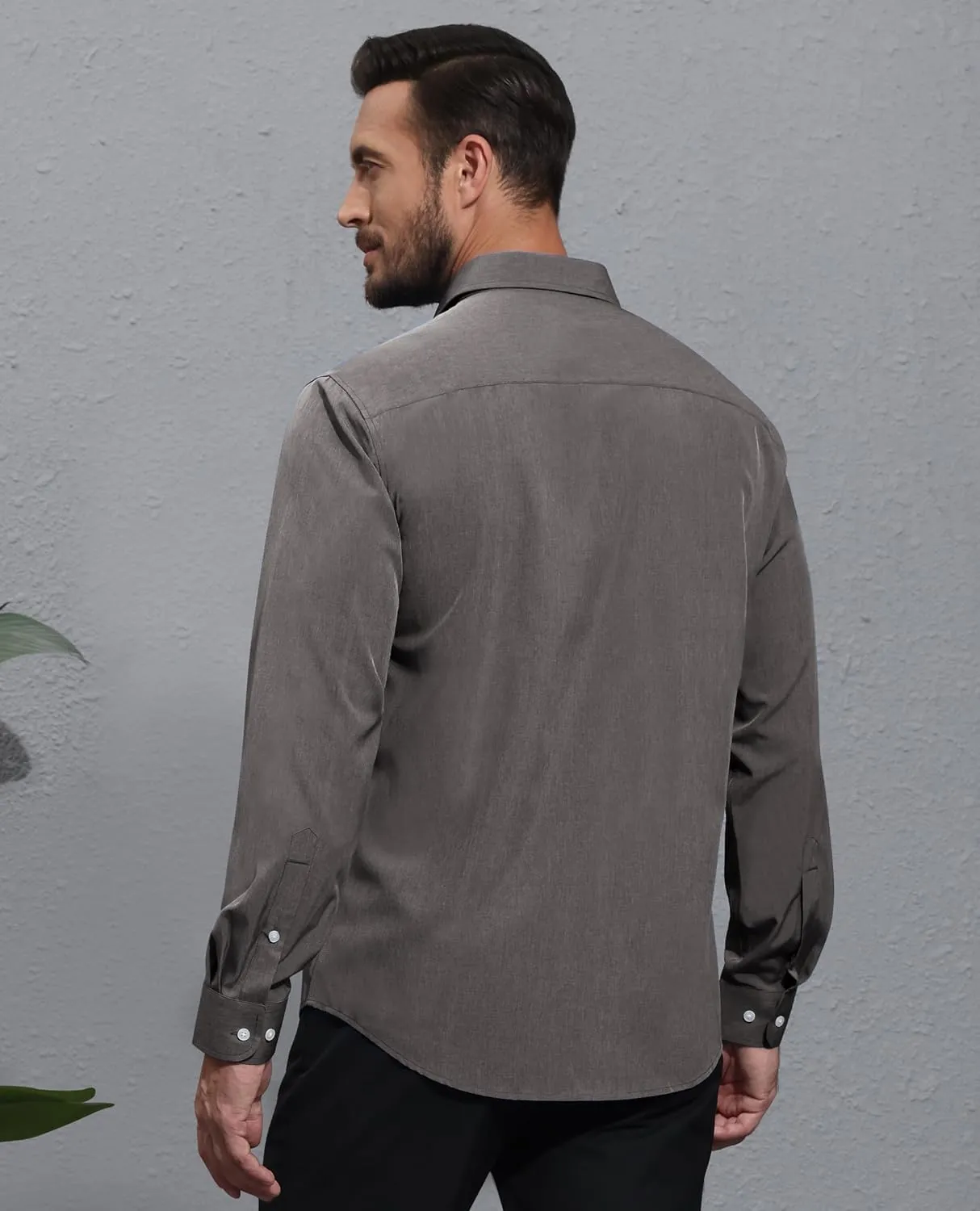 Mens Dress Shirts Long Sleeve Dress Shirts for Men Wrinkle Free Button Down Shirts Big Linen Shirts for Men