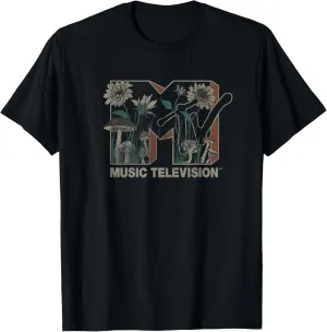 MTV Music Television Wild Flower Mushrooms MTV Logo T-Shirt