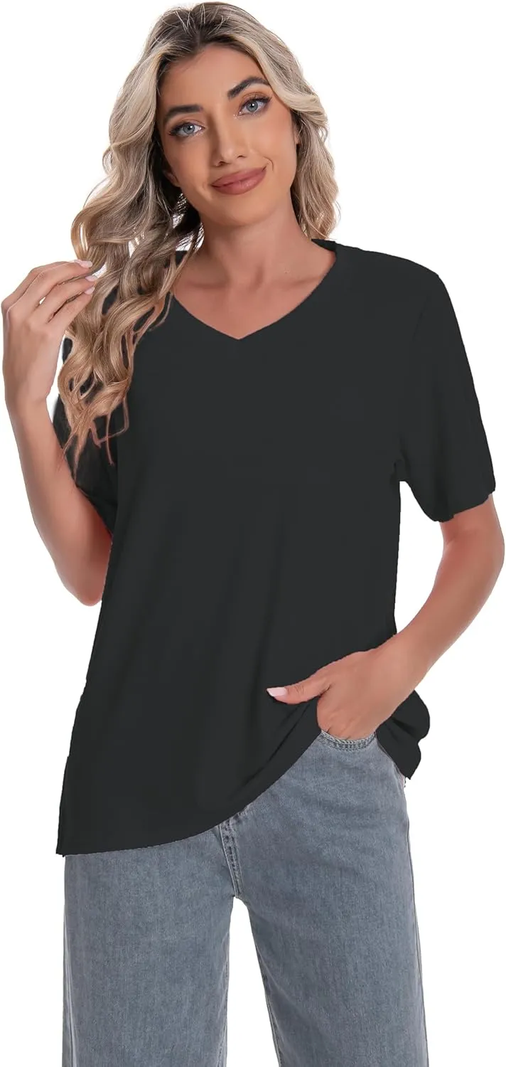 Post Shoulder Surgery Shirt for Women Short Sleeve V Neck Rotator Cuff Broken Arm Recovery Must Haves Clothing Comfy Shirts