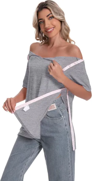 Post Shoulder Surgery Shirt for Women Short Sleeve V Neck Rotator Cuff Broken Arm Recovery Must Haves Clothing Comfy Shirts