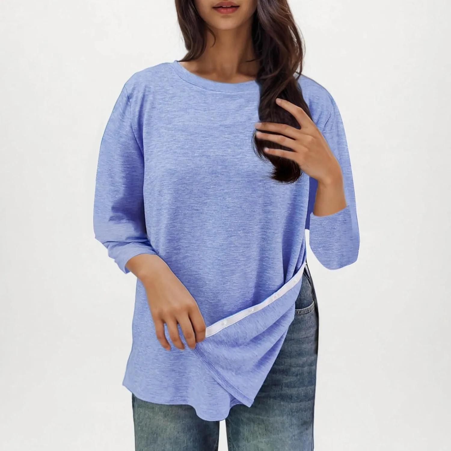 Post Shoulder Surgery Shirts for Women Tear Away 3/4 Tops After Rotator Cuff Shirts Chemo Port Adaptive Clothing