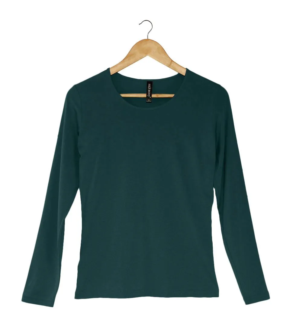 Puresilk Sheer Long Sleeve Scoop
