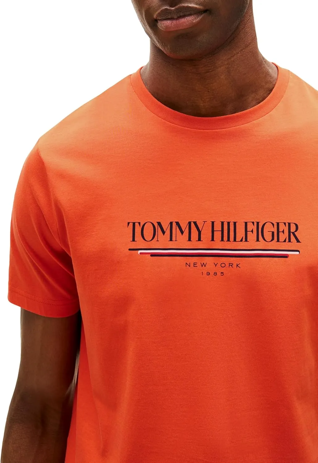 Tommy Hilfiger Men's Short Sleeve Cotton Graphic T-Shirts with Printed Logo