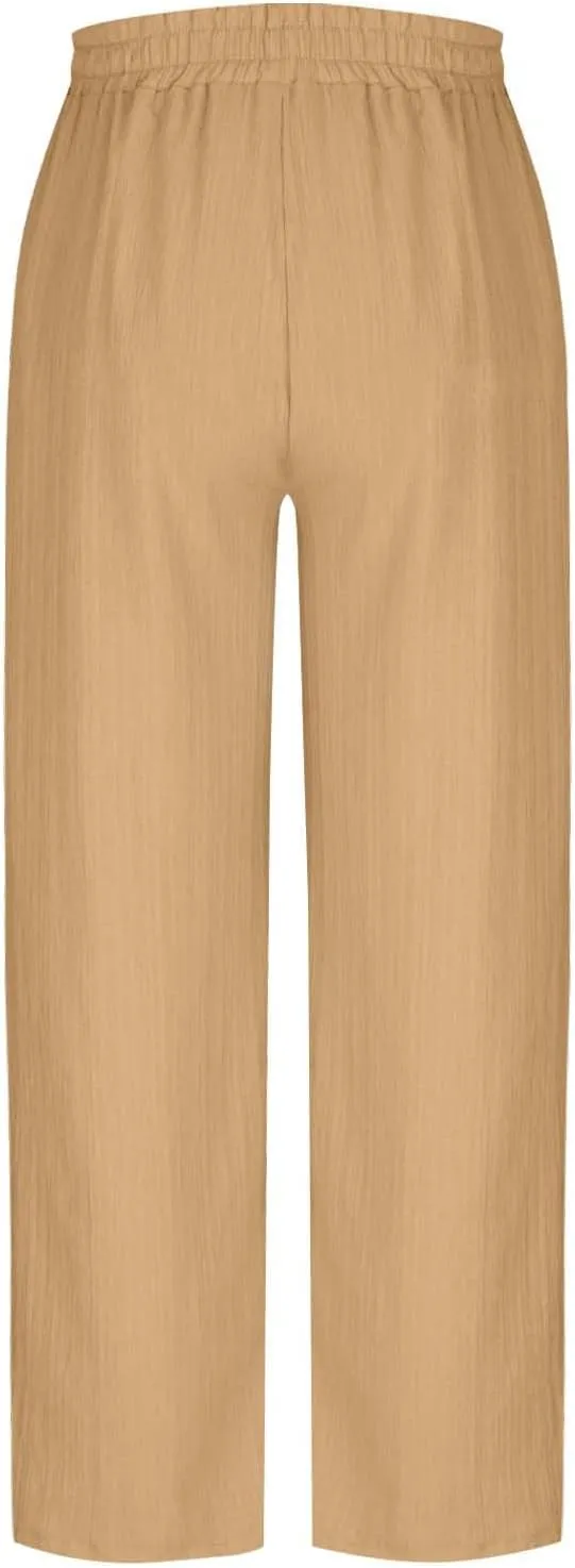 Wide Leg Pants for Women Summer Lightweight Comfy Athletic Pant Stretch Waisted Low Rise Loose Lounge Fitness Trousers
