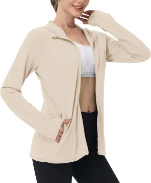 Women UPF 50  Sun Protection Jacket Long Sleeve Hoodie UV SPF T-Shirts Lightweight Quick Dry Sun Wrap with Pockets