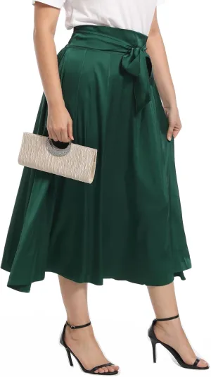 Women's Flowy A Line Skirts,Work Skirts for Women,Maxi Skirts for Women with Pockets