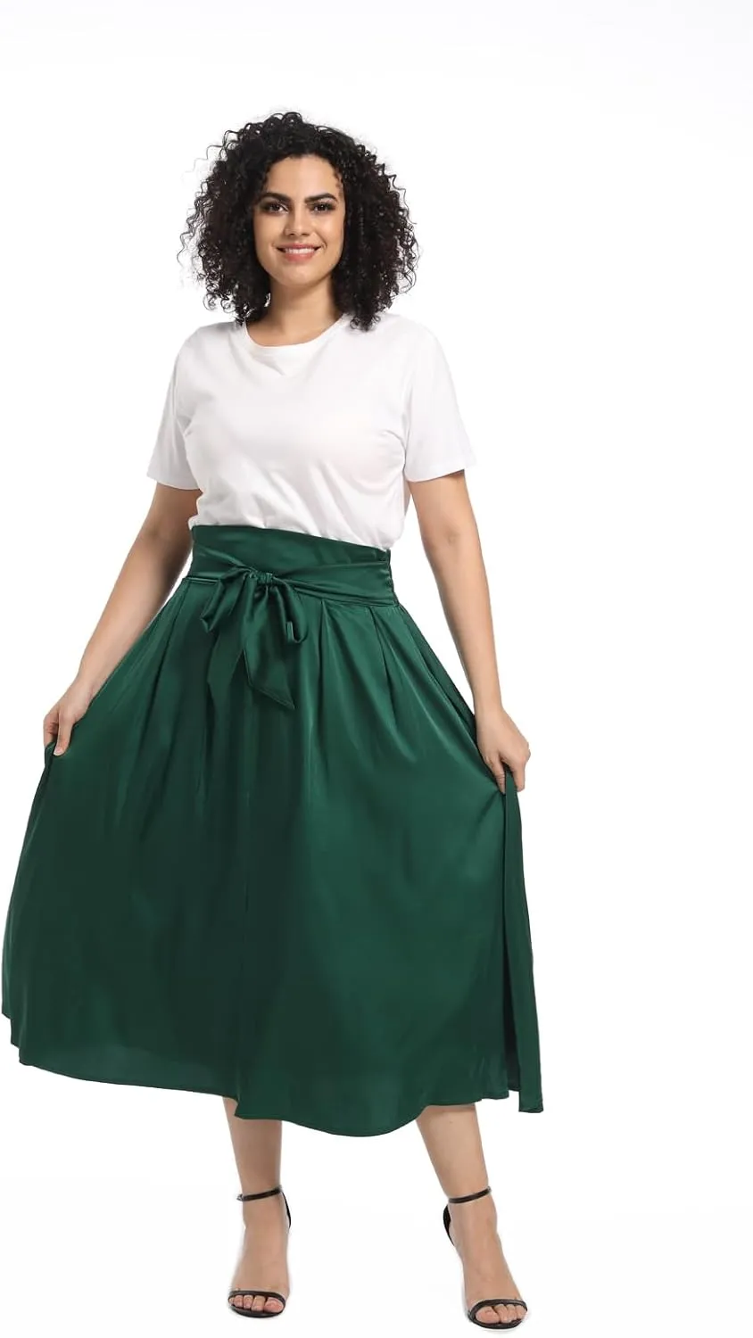 Women's Flowy A Line Skirts,Work Skirts for Women,Maxi Skirts for Women with Pockets